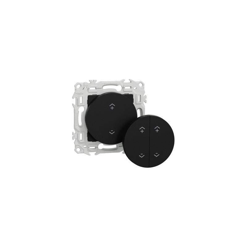 Wiser Odace S940531 - Interruttore Centrale Wireless 2 o 4 BP Onice Nero
