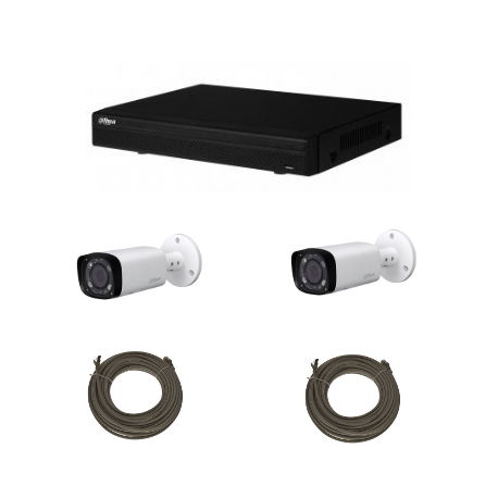 Pack DAHUA videoüberwachung IP 4 Megapixel 2 kameras
