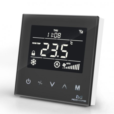 MCOHOME MH8-FCB - Termostato per fan-coil termoconvettore 2-tubo Z-Wave Plus nero