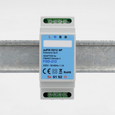 EUTONOMY - Adaptador de euFIX en CARRIL DIN módulo de Fibaro FGD-212 sin botones