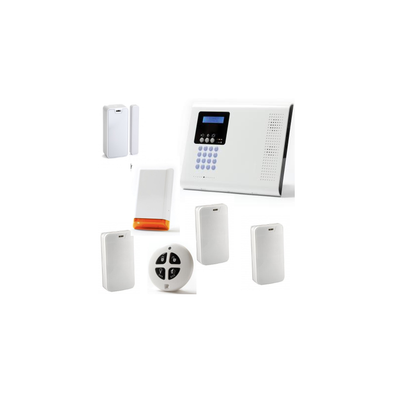 Alarme maison sans fil - Pack  Iconnect IP / GSM sirène flash