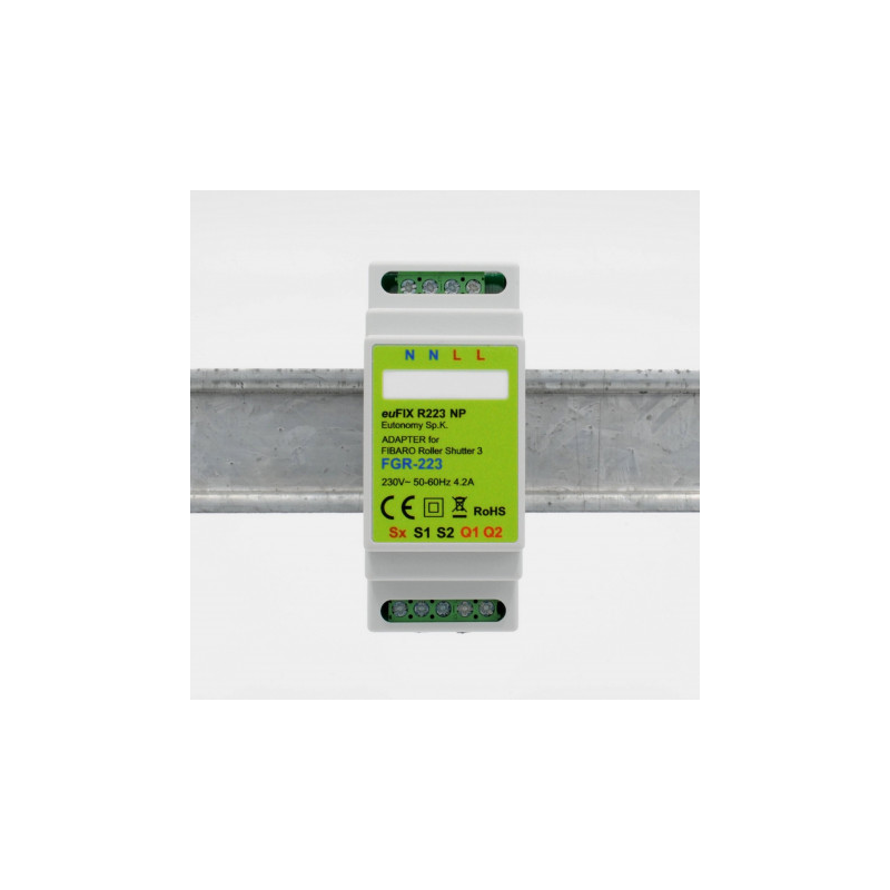 EUTONOMY R223NP - Adattatore euFIX DIN RAIL per modulo Fibaro FGR-223 EUTONOMY R223NP - Adattatore euFIX DIN RAIL per modulo Fibaro FGR-223