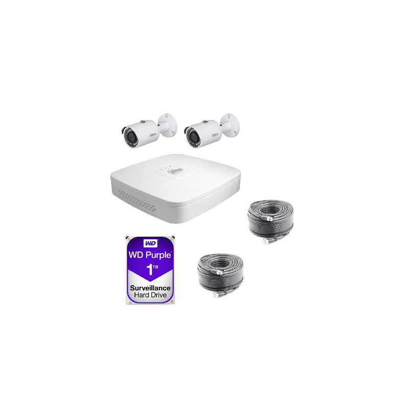 Dahua Kit vidéosurveillance 2 caméras 4 Mégapixels