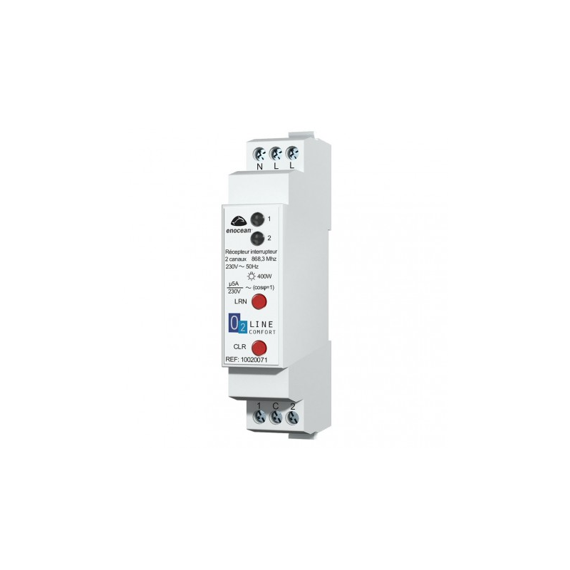 Trio2sys - 2-Kanal EnOcean DIN-Schienen-Schaltempfänger Trio2sys - 2-Kanal EnOcean DIN-Schienen-Schaltempfänger