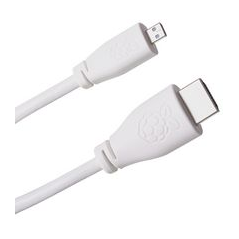 Cable HDMI Raspberry Pi 4 Modelo B, Micro HDMI a HDMI, 1 m, Blanco