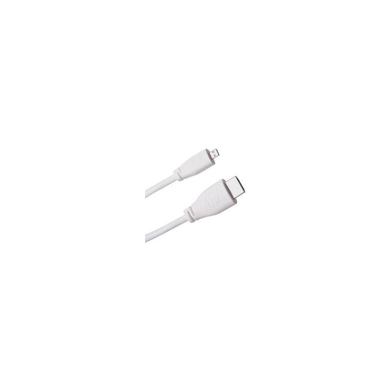 Cable HDMI Raspberry Pi 4 Modelo B, Micro HDMI a HDMI, 1 m, Blanco Cable HDMI Raspberry Pi 4 Modelo B, Micro HDMI a HDMI, 1 m, Blanco