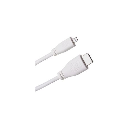 Cavo HDMI Raspberry Pi 4 Modello B, da Micro HDMI a HDMI, 1 m, Bianco