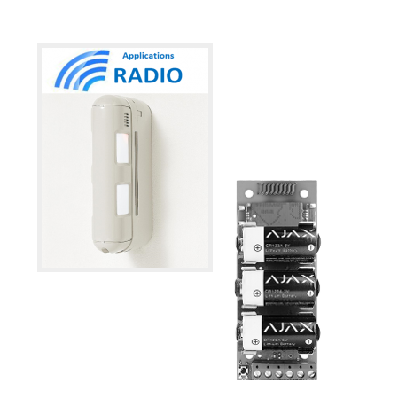 Ajax Optex BX-80NR - Détecteur alarme double IR extérieur radio 12X12M anti-animaux