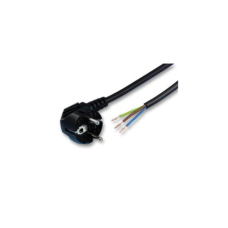 Netzkabel, CEE 7/7-Stecker auf freie Drähte, 2,55 m, 16 A, 250 VAC, Schwarz