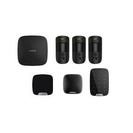 Alarma Ajax - Kit de alarma HUB 2 MotionCam sirena negro