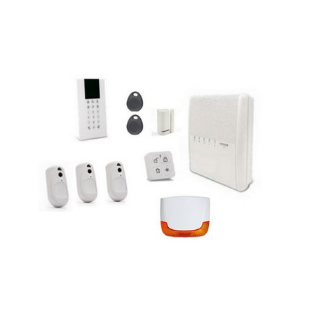 Alarme Risco Agility 4 - Alarme sans fil IP/RTC/GSM 3 détecteurs caméras sirènes extérieure