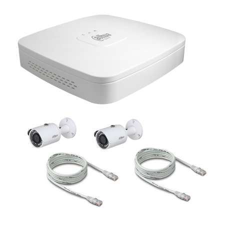 Dahua Pack videosorveglianza IP POE 2 Megapixel 2 telecamere