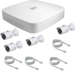 Dahua Pack vidéosurveillance IP POE 2 Mégapixel 4 caméras