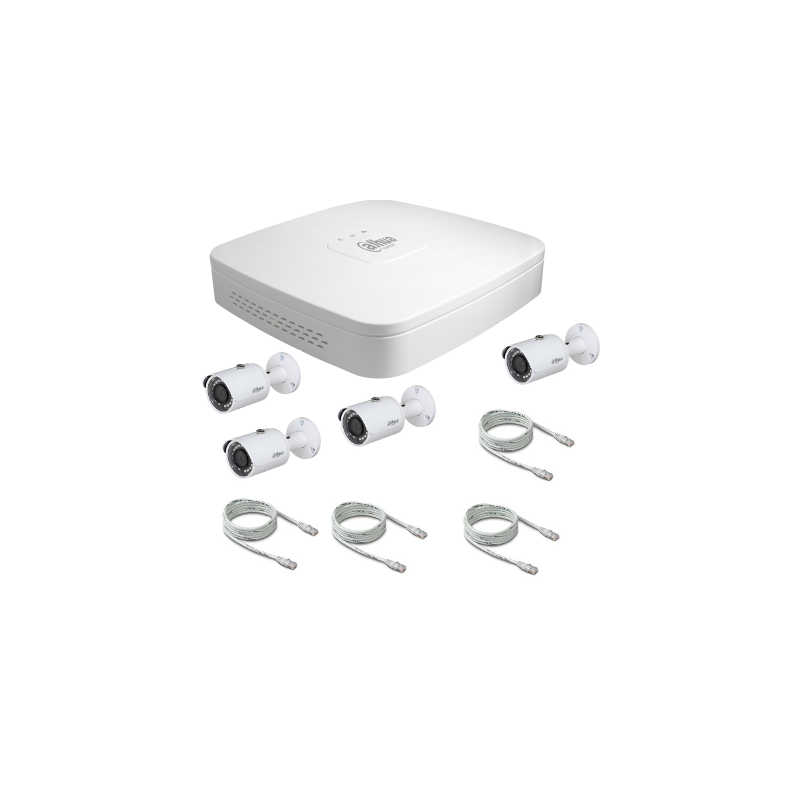 Dahua IP POE video surveillance pack 2 Megapixels 4 cameras