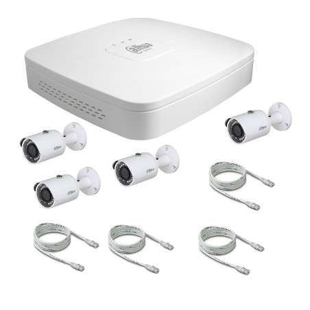 Dahua Pack vidéosurveillance IP POE 2 Mégapixel 4 caméras