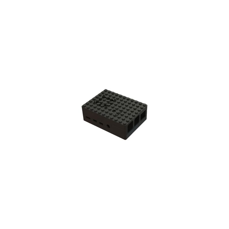 Schwarzes Raspberry Pi 4 Lego-Gehäuse