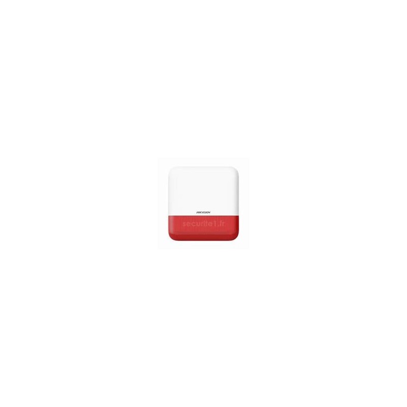 Hikvision DS-PS1-E-WE Red - Sirena alarma exterior radio flash rojo Hikvision DS-PS1-E-WE Red - Sirena alarma exterior radio flash rojo