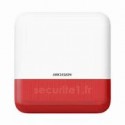 Hikvision DS-PS1-E-WE Red - Sirena radiosveglia da esterno flash rosso