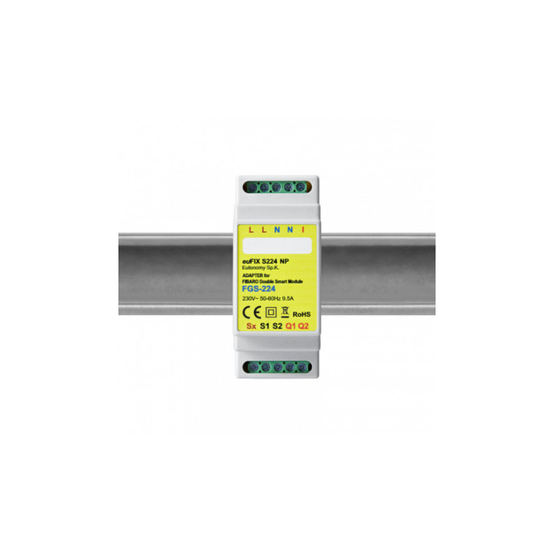 EUTONOMY S224 - Adattatore euFIX DIN per Fibaro FGS-224 con pulsanti EUTONOMY S224 - Adattatore euFIX DIN per Fibaro FGS-224 con pulsanti