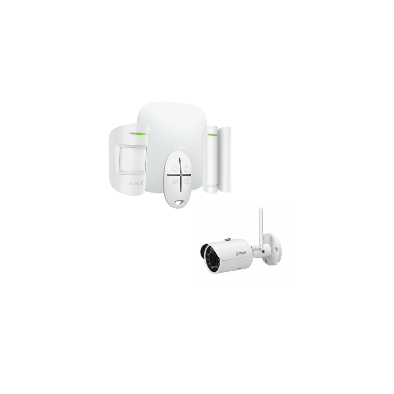Allarme Ajax Starter Kit HUB 2 Plus - Allarme wireless con telecamera IP da 4 Megapixel
