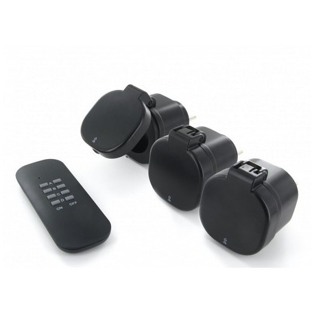 CHACON 54672 - Set of 3 Chacon mini waterproof sockets + remote control