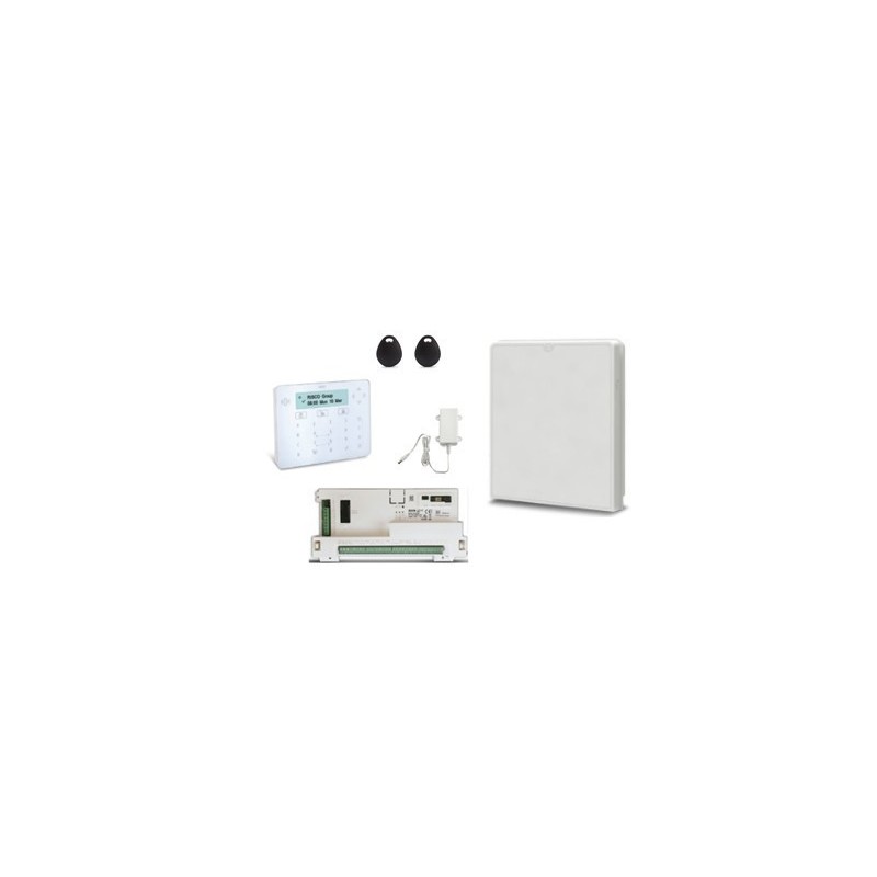 Risco LightSys Plus - Paquete de alarma por cable conectado IP WIFI Teclado Elegante lector de insignias