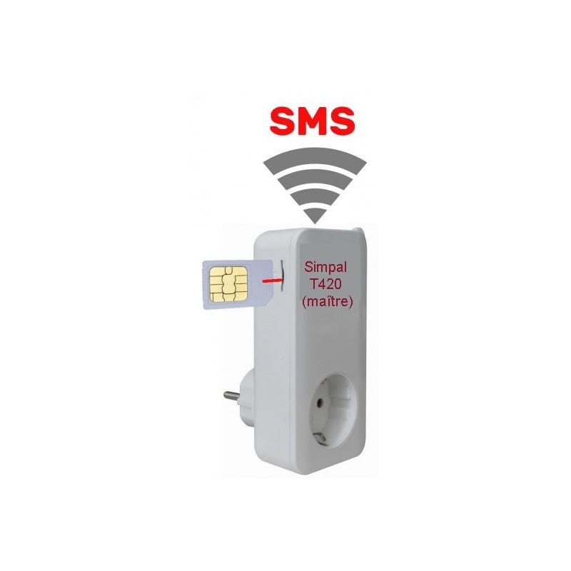 SimPal Prise T4 Pilotable Par Sms SIM_T4-GSM - Prise connectée