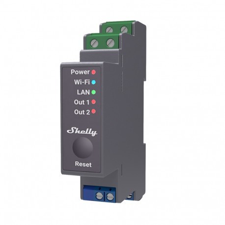 Shelly PRO2 - Wifi module rail Din 2 channels dry contact