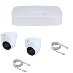 Dahua IP-Videoüberwachung POE 4 Megapixel 2 Kuppeln RJ45-Kabel 20 m