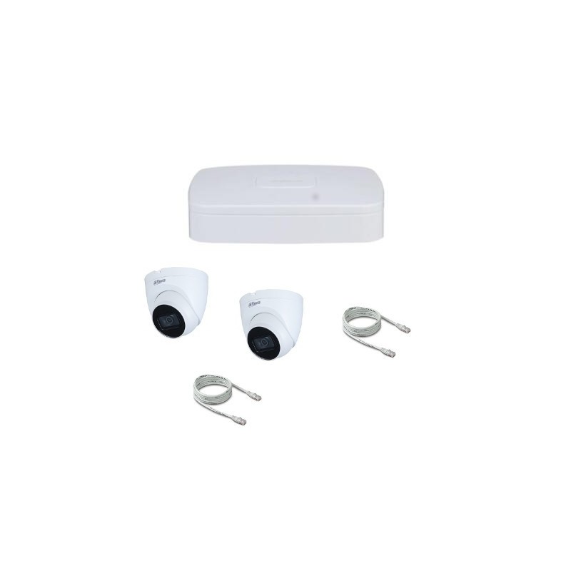 Videovigilancia IP Dahua POE 2 Megapixel 2 domos cable RJ45 20m