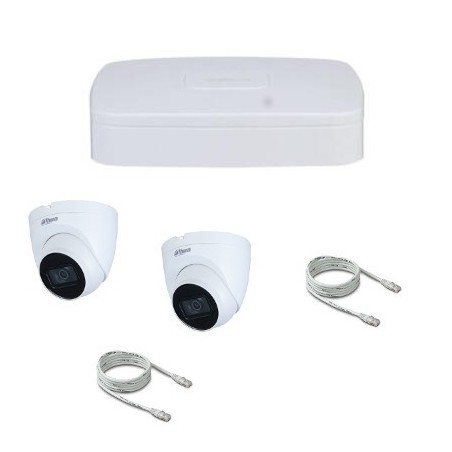 Videovigilancia IP Dahua POE 4 Megapixel 2 domos cable RJ45 20m