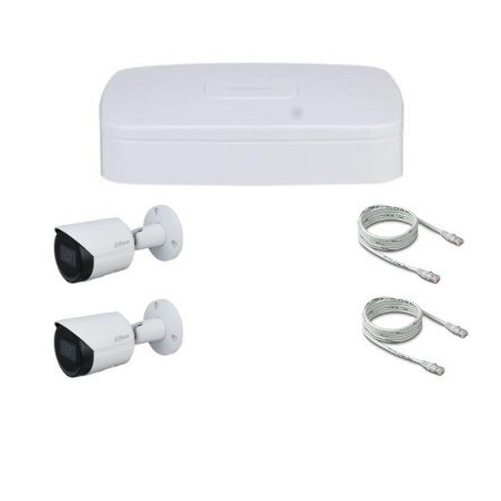 Dahua Pack Videoüberwachung IP POE 2 Megapixel 2 Kameras