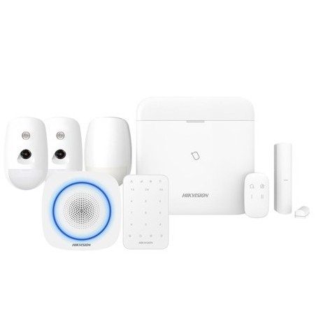 Hikvision DS-PWA96 - Pack Alarme Pro WIFI IP 3G/4G détecteur caméra ColorVu sirène intérieure