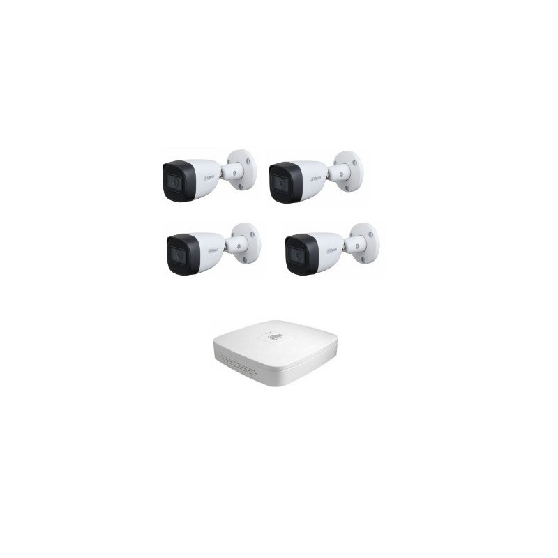 Dahua Kit vidéosurveillance - Enregistreur numérique Pentabride 4 caméras HD-CVI 5 Mégapixels