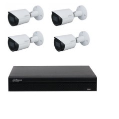 Kit de videovigilancia Dahua - Grabadora NVR4104HS-P-4KS3 + SSD de 4 canales POE 4 cámaras IPC-HFW2441S-S