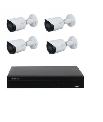 Kit vidéo surveillance Dahua - Enregistreur NVR4104HS-P-4KS3 + SSD 4 canaux POE 4 caméras 4 mégapixels IPC-HFW2441S-S