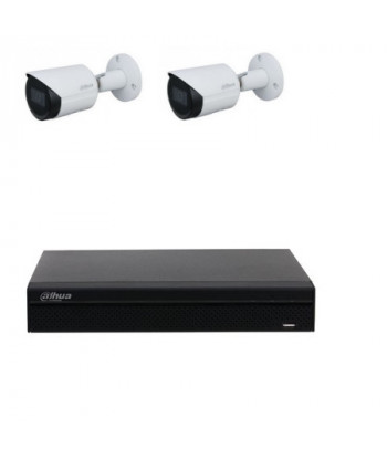 Kit de videovigilancia Dahua - Grabadora NVR4104HS-P-4KS3 + SSD 960GB 4 canales POE 2 cámaras 4 megapíxeles IPC-HFW2441S-S