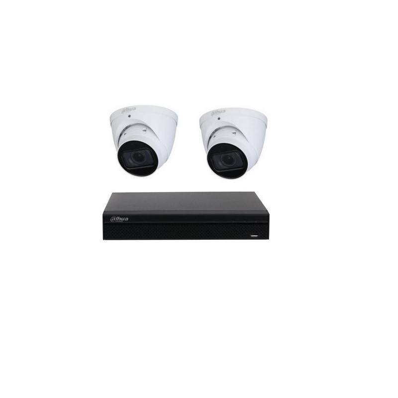 Dahua Videoüberwachungs-Kit - NVR4104HS-P-4KS3 Recorder + SSD 960 GB 4 Kanal POE 2 Dome 4 Megapixel IPC-HDW2441T-S