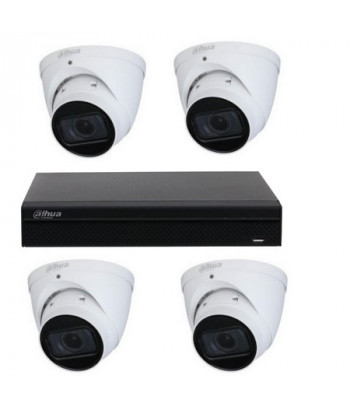 Kit vidéo surveillance Dahua - Enregistreur NVR4104HS-P-4KS3 + SSD 960Go 4 canaux POE 4 dômes 4 mégapixels IPC-HDW2441T-S