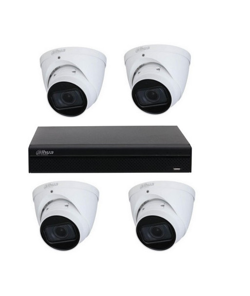 Kit vidéo surveillance Dahua - Enregistreur NVR4104HS-P-4KS3 + SSD 960Go 4 canaux POE 4 dômes 4 mégapixels IPC-HDW2441T-S