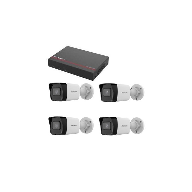 Kit Videosorveglianza Hikvision - DS-7104NI-Q1/4P Registratore 1TB SSD 4 Telecamere 4 Megapixel