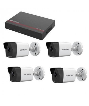 Hikvision Videoüberwachungs-Kit - DS-7104NI-Q1/4P Recorder 1TB SSD 4 2 Megapixel Kameras