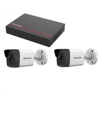 Kit vidéo surveillance Hikvision - Enregistreur DS-7104NI-Q1/4P disque dur SSD 1 To 2 Caméras 2 mégapixels