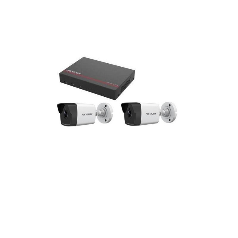 Kit Videosorveglianza Hikvision - DS-7104NI-Q1/4P Registratore 1TB SSD 2 Telecamere 2 Megapixel