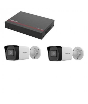 Kit vidéo surveillance Hikvision - Enregistreur DS-7104NI-Q1/4P disque dur SSD 1 To 2 Caméras 4 mégapixels