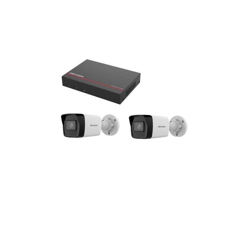 Kit Videosorveglianza Hikvision - DS-7104NI-Q1/4P Registratore 1TB SSD 2 Telecamere 4 Megapixel