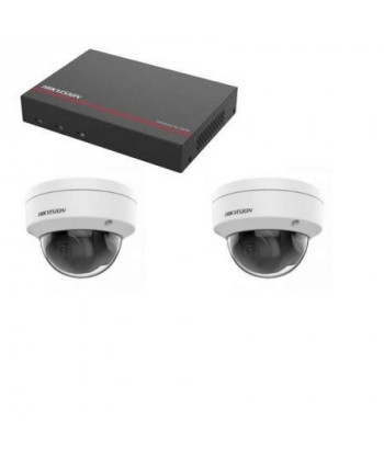 Kit vidéo surveillance Hikvision - Enregistreur DS-7104NI-Q1/4P disque dur SSD 1 To 2 dômes 4 mégapixels