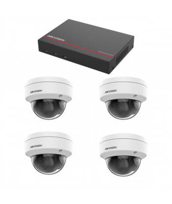 Hikvision Video Surveillance Kit - DS-7104NI-Q1/4P Recorder 1TB SSD 4 Domes 4 Megapixels