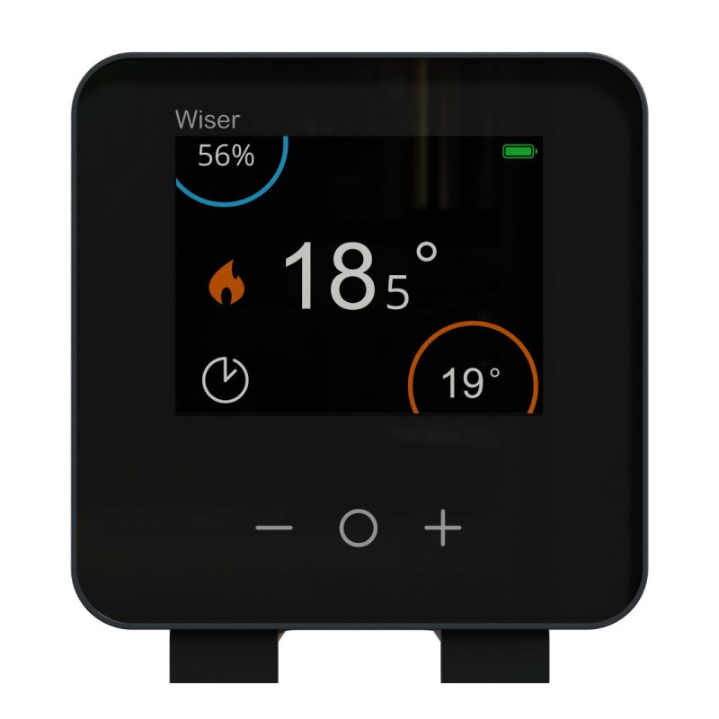 Wiser CCTFR6401 - Termostato collegato temperatura a batteria antracite Wiser CCTFR6401 - Termostato collegato temperatura a batteria antracite