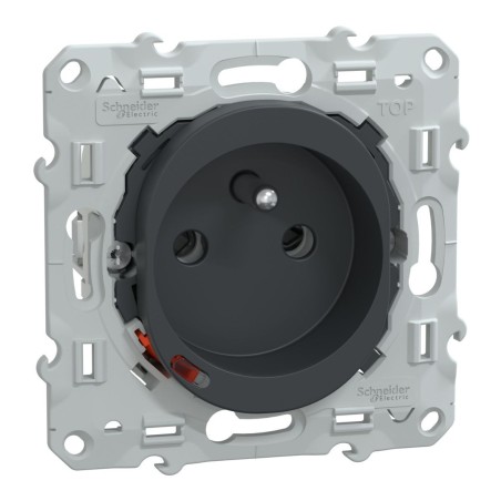 S340559 Wiser Ovalis - 2P+T Steckdose 16A Zigbee Anthrazit